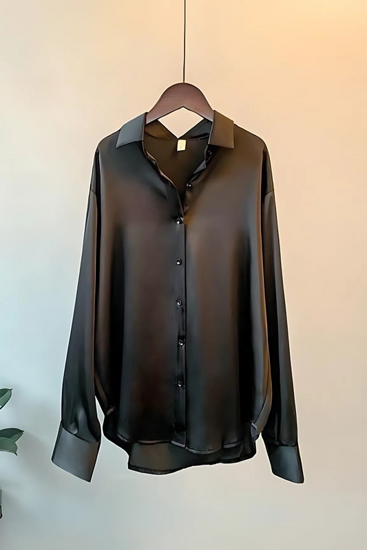 Flicker - Midnight Luxe - Satin Silk Shirt