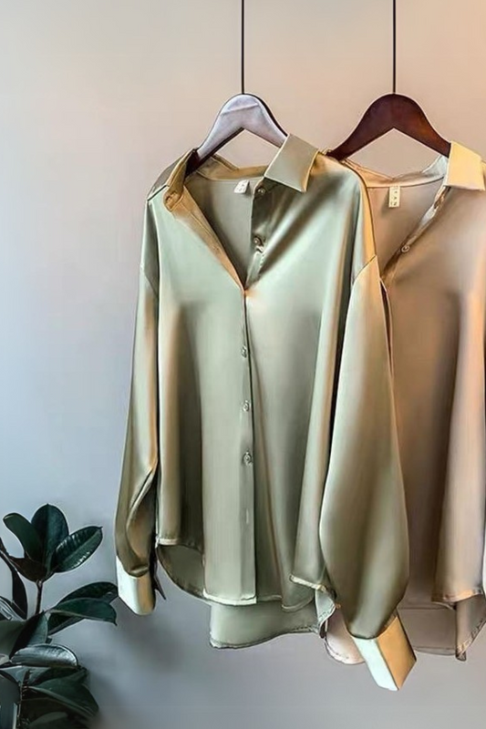 Flicker - Dusk Drift - Satin Silk Shirt