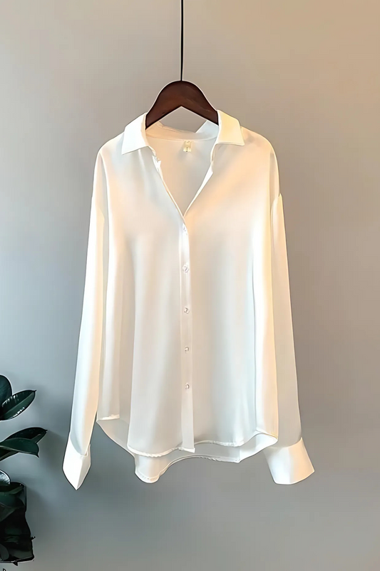 Flicker - Ivory Bliss - Satin Silk Shirt